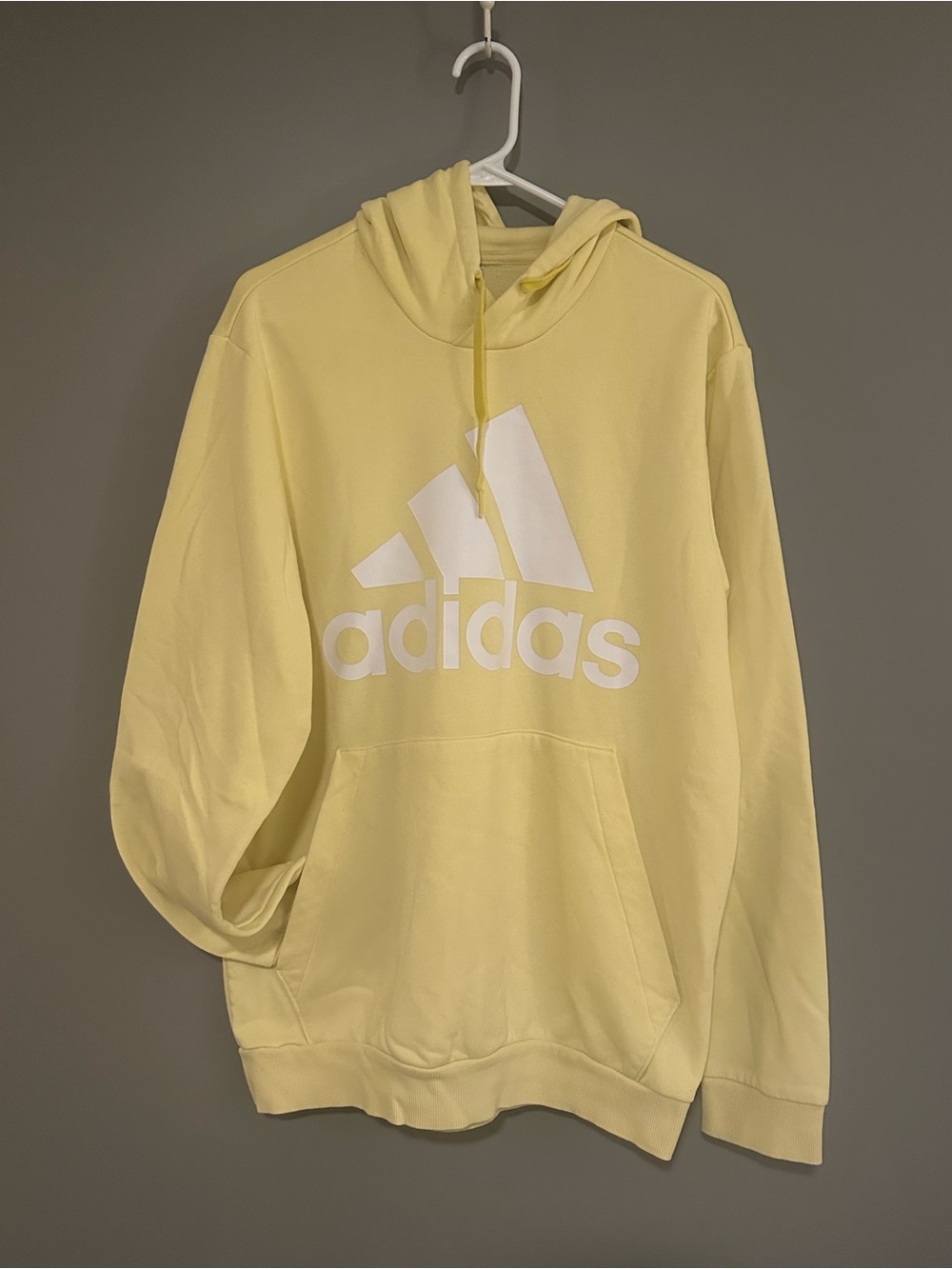 adidas Men’s Pale Yellow Logo Hoodie